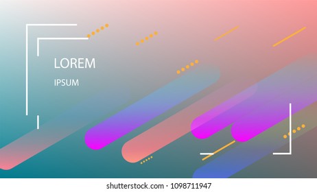Colorful Background with Simple Fluid Shapes. Holographic Colour Gradient. Cool Abstract Background. Template for Banner, Poster or Flyer Design. Vector Illustration.