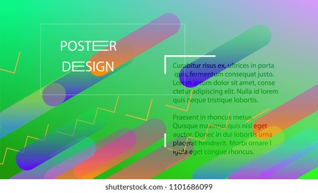 Colorful Background with Simple Fluid Shapes. Holographic Colour Gradient. Modern Abstract Background. Vector Illustration.