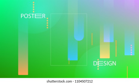 Colorful Background with Simple Fluid Shapes. Holographic Colour Gradient. Modern Abstract Background. Vector Illustration.