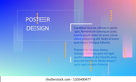 Colorful Background with Simple Fluid Shapes. Holographic Colour Gradient. Cool Abstract Background. Template for Banner, Poster or Flyer Design. Vector Illustration.