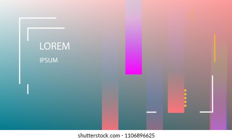 Colorful Background with Simple Fluid Shapes. Holographic Colour Gradient. Modern Abstract Background. Vector Illustration.