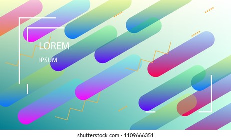 Colorful Background with Simple Fluid Shapes. Holographic Colour Gradient. Modern Abstract Background. Vector Illustration.