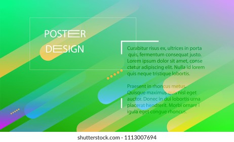 Colorful Background with Simple Fluid Shapes. Holographic Colour Gradient. Trendy Abstract Background. Vector Illustration.