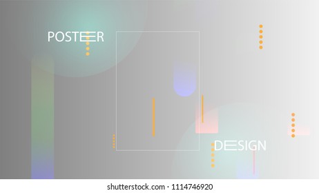 Colorful Background with Simple Fluid Shapes. Holographic Colour Gradient. Cool Abstract Background. Vector Illustration.