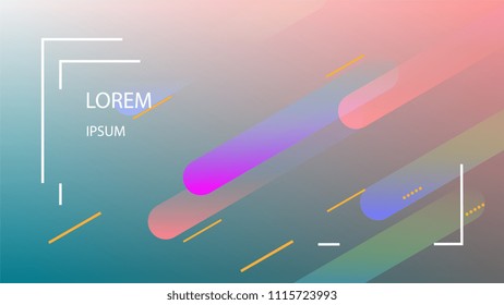 Colorful Background with Simple Fluid Shapes. Holographic Colour Gradient. Cool Abstract Background. Vector Illustration.