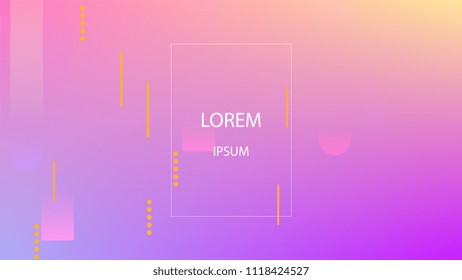 Colorful Background with Simple Fluid Shapes. Holographic Colour Gradient. Modern Abstract Background. Vector Illustration.