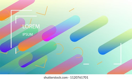 Colorful Background with Simple Fluid Shapes. Holographic Colour Gradient. Cool Abstract Background. Template for Banner, Poster or Flyer Design. Vector Illustration.