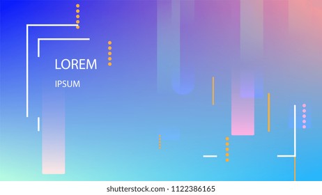 Colorful Background with Simple Fluid Shapes. Holographic Colour Gradient. Trendy Abstract Background. Vector Illustration.