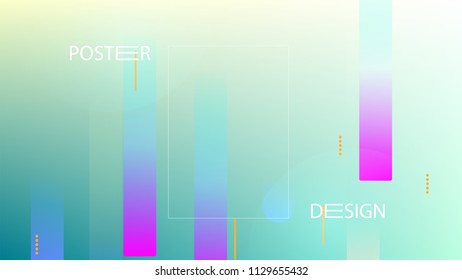 Colorful Background with Simple Fluid Shapes. Holographic Colour Gradient. Modern Abstract Background. Vector Illustration.