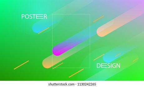 Colorful Background with Simple Fluid Shapes. Holographic Colour Gradient. Modern Abstract Background. Vector Illustration.
