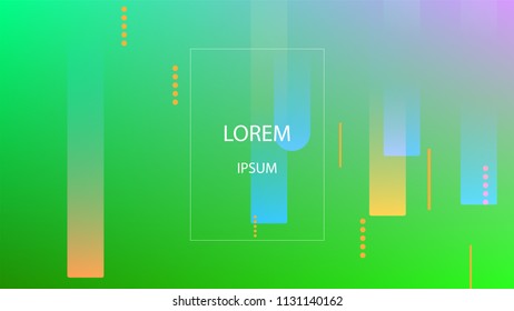 Colorful Background with Simple Fluid Shapes. Holographic Colour Gradient. Cool Abstract Background. Vector Illustration.