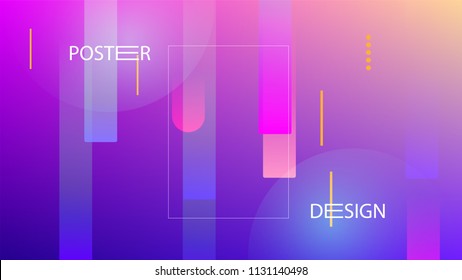 Colorful Background with Simple Fluid Shapes. Holographic Colour Gradient. Cool Abstract Background. Template for Banner, Poster or Flyer Design. Vector Illustration.