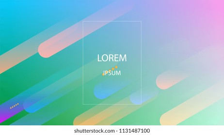 Colorful Background with Simple Fluid Shapes. Holographic Colour Gradient. Cool Abstract Background. Template for Banner, Poster or Flyer Design. Vector Illustration.
