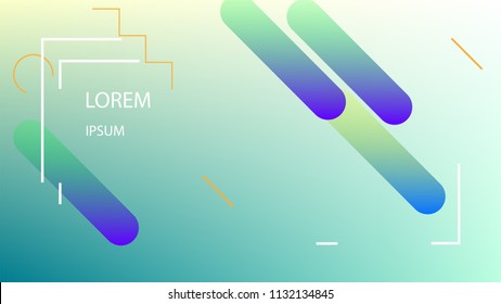 Colorful Background with Simple Fluid Shapes. Holographic Colour Gradient. Trendy Abstract Background. Vector Illustration.