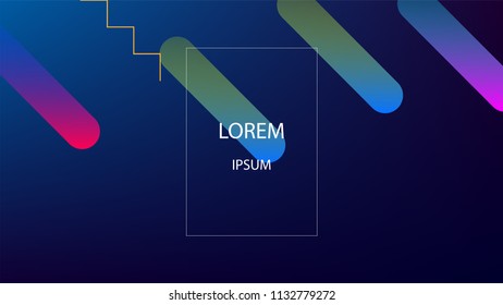 Colorful Background with Simple Fluid Shapes. Holographic Colour Gradient. Cool Abstract Background. Template for Banner, Poster or Flyer Design. Vector Illustration.