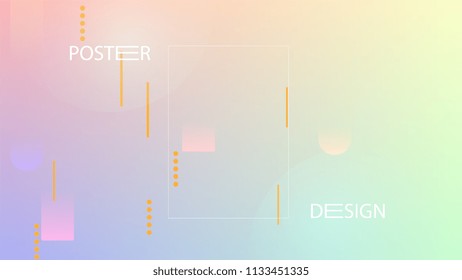 Colorful Background with Simple Fluid Shapes. Holographic Colour Gradient. Modern Abstract Background. Vector Illustration.
