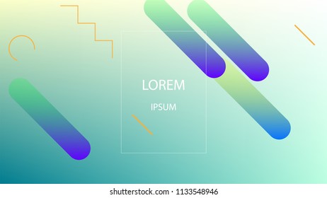 Colorful Background with Simple Fluid Shapes. Holographic Colour Gradient. Cool Abstract Background. Template for Banner, Poster or Flyer Design. Vector Illustration.