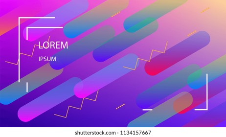 Colorful Background with Simple Fluid Shapes. Holographic Colour Gradient. Modern Abstract Background. Vector Illustration.