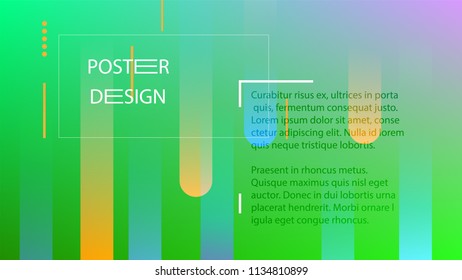 Colorful Background with Simple Fluid Shapes. Holographic Colour Gradient. Trendy Abstract Background. Vector Illustration.