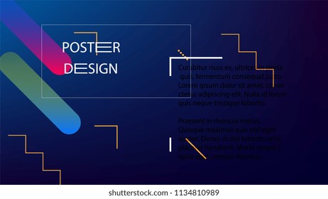 Colorful Background with Simple Fluid Shapes. Holographic Colour Gradient. Cool Abstract Background. Template for Banner, Poster or Flyer Design. Vector Illustration.