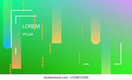Colorful Background with Simple Fluid Shapes. Holographic Colour Gradient. Cool Abstract Background. Vector Illustration.