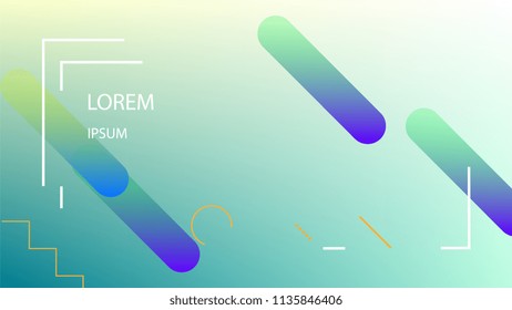 Colorful Background with Simple Fluid Shapes. Holographic Colour Gradient. Modern Abstract Background. Vector Illustration.