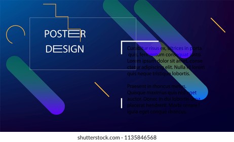 Colorful Background with Simple Fluid Shapes. Holographic Colour Gradient. Cool Abstract Background. Vector Illustration.