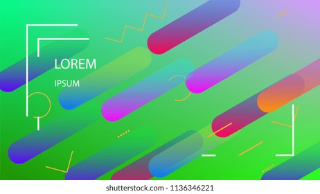 Colorful Background with Simple Fluid Shapes. Holographic Colour Gradient. Modern Abstract Background. Vector Illustration.