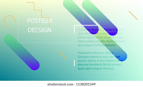 Colorful Background with Simple Fluid Shapes. Holographic Colour Gradient. Trendy Abstract Background. Vector Illustration.