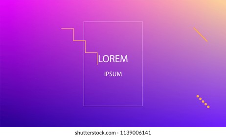Colorful Background with Simple Fluid Shapes. Holographic Colour Gradient. Trendy Abstract Background. Vector Illustration.