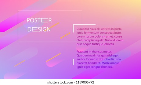 Colorful Background with Simple Fluid Shapes. Holographic Colour Gradient. Modern Abstract Background. Vector Illustration.