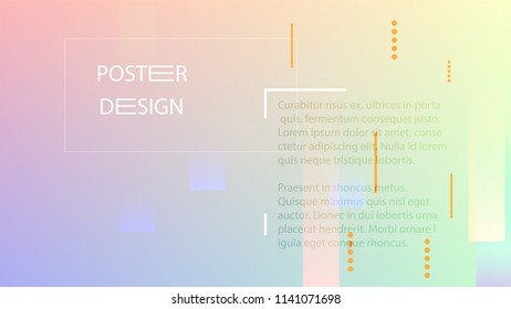 Colorful Background with Simple Fluid Shapes. Holographic Colour Gradient. Modern Abstract Background. Vector Illustration.
