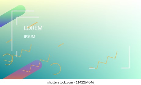 Colorful Background with Simple Fluid Shapes. Holographic Colour Gradient. Cool Abstract Background. Template for Banner, Poster or Flyer Design. Vector Illustration.