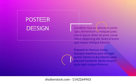 Colorful Background with Simple Fluid Shapes. Holographic Colour Gradient. Cool Abstract Background. Vector Illustration.