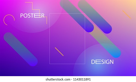 Colorful Background with Simple Fluid Shapes. Holographic Colour Gradient. Modern Abstract Background. Vector Illustration.
