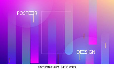 Colorful Background with Simple Fluid Shapes. Holographic Colour Gradient. Modern Abstract Background. Vector Illustration.