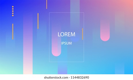 Colorful Background with Simple Fluid Shapes. Holographic Colour Gradient. Modern Abstract Background. Vector Illustration.