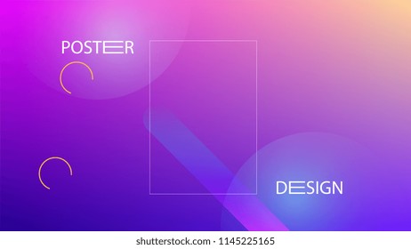 Colorful Background with Simple Fluid Shapes. Holographic Colour Gradient. Cool Abstract Background. Template for Banner, Poster or Flyer Design. Vector Illustration.