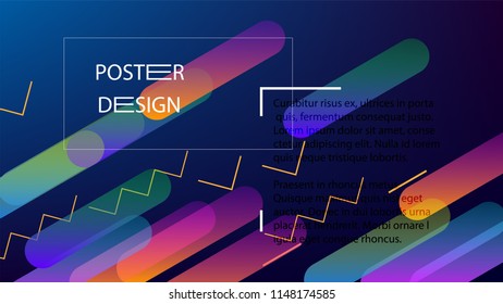 Colorful Background with Simple Fluid Shapes. Holographic Colour Gradient. Trendy Abstract Background. Vector Illustration.