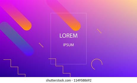 Colorful Background with Simple Fluid Shapes. Holographic Colour Gradient. Cool Abstract Background. Template for Banner, Poster or Flyer Design. Vector Illustration.