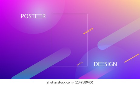 Colorful Background with Simple Fluid Shapes. Holographic Colour Gradient. Cool Abstract Background. Vector Illustration.
