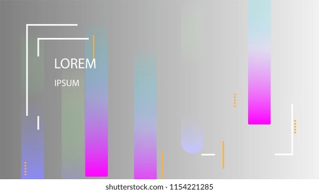 Colorful Background with Simple Fluid Shapes. Holographic Colour Gradient. Cool Abstract Background. Vector Illustration.