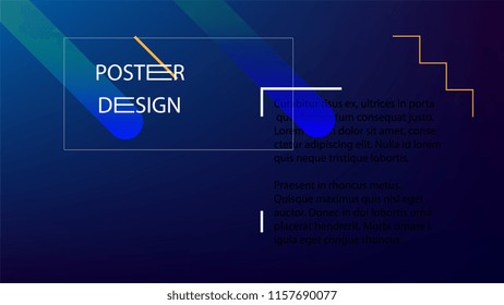Colorful Background with Simple Fluid Shapes. Holographic Colour Gradient. Cool Abstract Background. Template for Banner, Poster or Flyer Design. Vector Illustration.