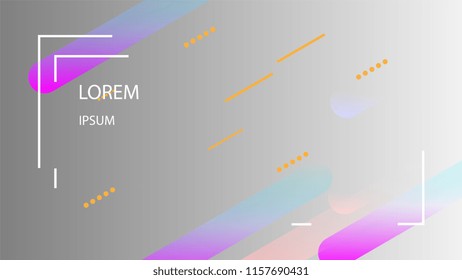 Colorful Background with Simple Fluid Shapes. Holographic Colour Gradient. Cool Abstract Background. Template for Banner, Poster or Flyer Design. Vector Illustration.