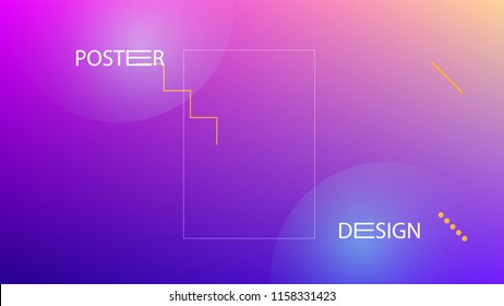 Colorful Background with Simple Fluid Shapes. Holographic Colour Gradient. Cool Abstract Background. Vector Illustration.