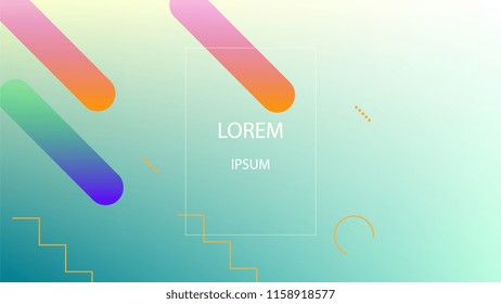 Colorful Background with Simple Fluid Shapes. Holographic Colour Gradient. Cool Abstract Background. Template for Banner, Poster or Flyer Design. Vector Illustration.