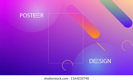 Colorful Background with Simple Fluid Shapes. Holographic Colour Gradient. Cool Abstract Background. Vector Illustration.