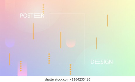 Colorful Background with Simple Fluid Shapes. Holographic Colour Gradient. Cool Abstract Background. Template for Banner, Poster or Flyer Design. Vector Illustration.