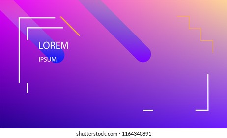 Colorful Background with Simple Fluid Shapes. Holographic Colour Gradient. Modern Abstract Background. Vector Illustration.