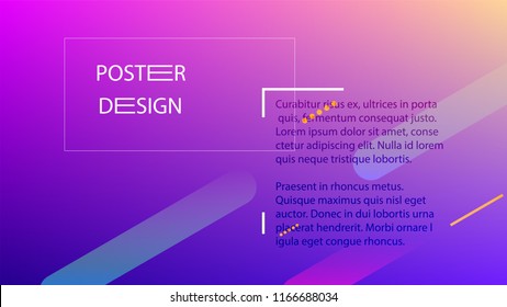 Colorful Background with Simple Fluid Shapes. Holographic Colour Gradient. Cool Abstract Background. Template for Banner, Poster or Flyer Design. Vector Illustration.